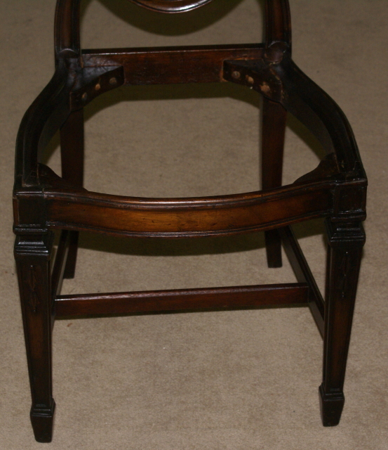 Set of 8 solid mahogany shield back dining room chairs